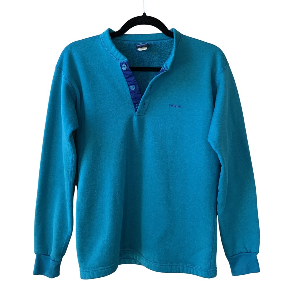 Men's Vintage Patagonia Capilene Teal Sweater Size Small - Picture 5 of 6